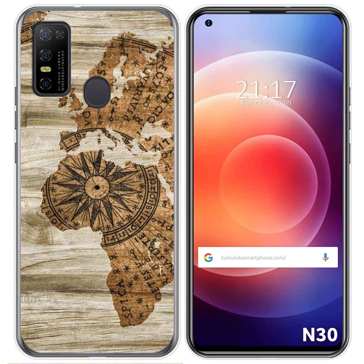 Funda Gel Tpu para Doogee N30 diseño Madera 07 Dibujos