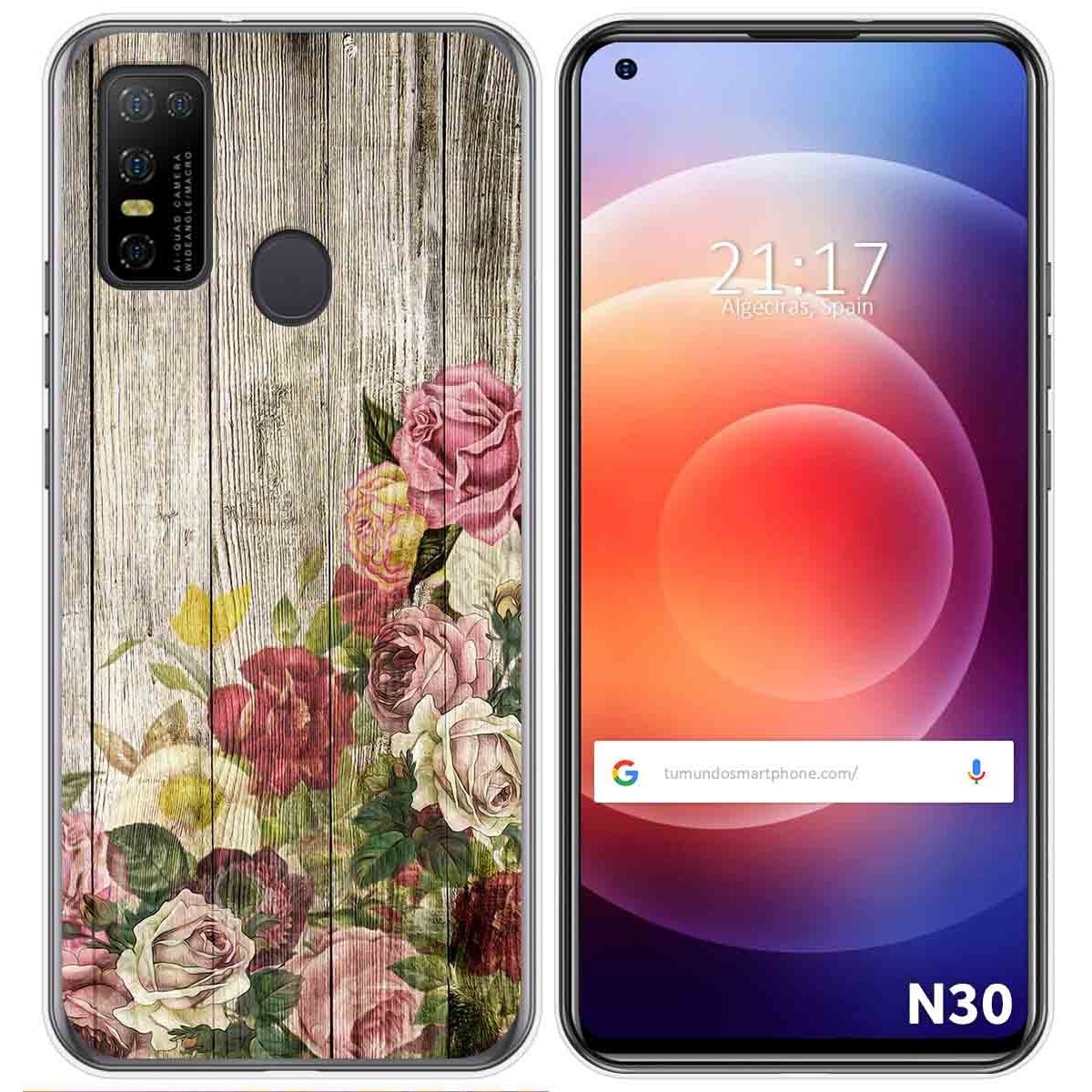 Funda Gel Tpu para Doogee N30 diseño Madera 08 Dibujos