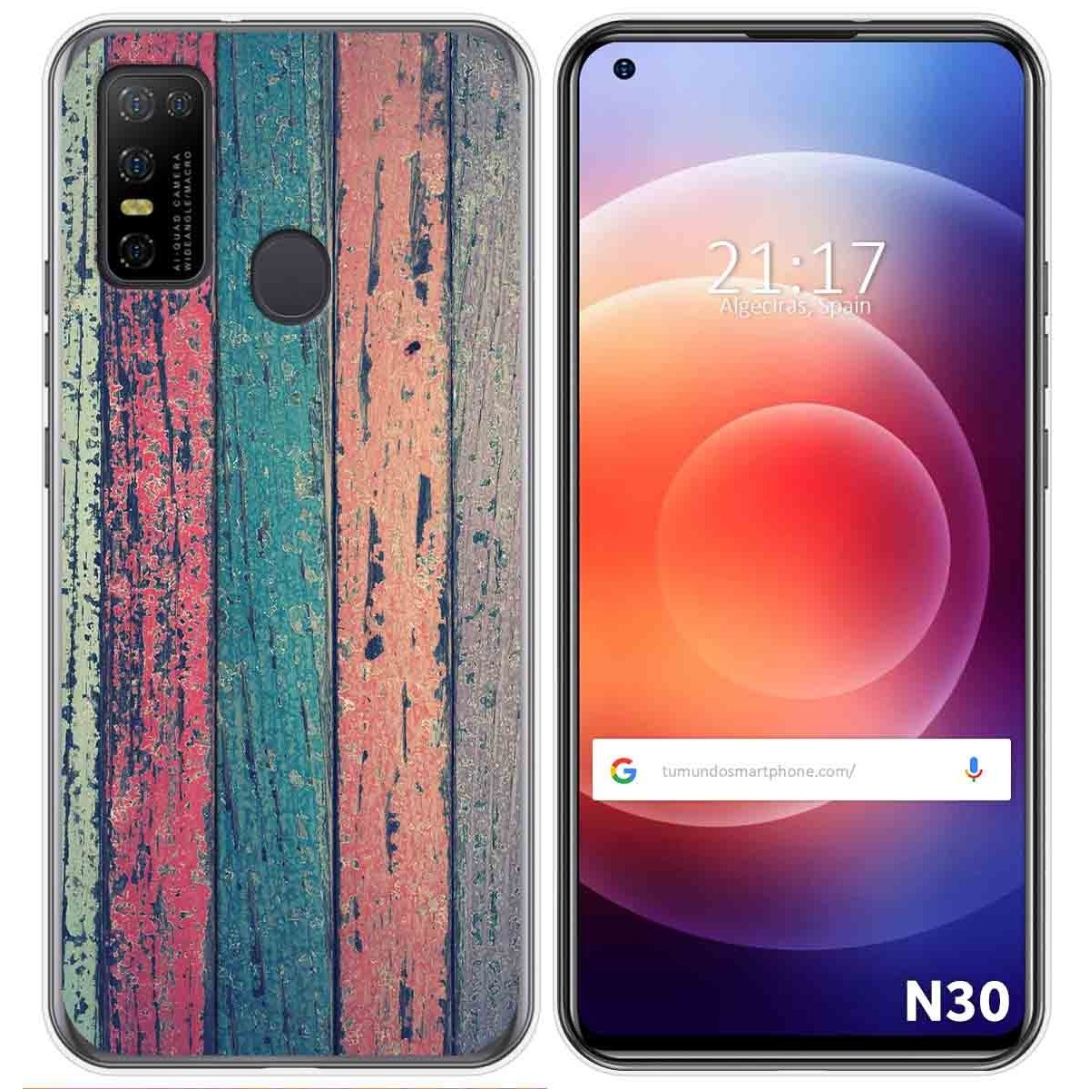 Funda Gel Tpu para Doogee N30 diseño Madera 10 Dibujos