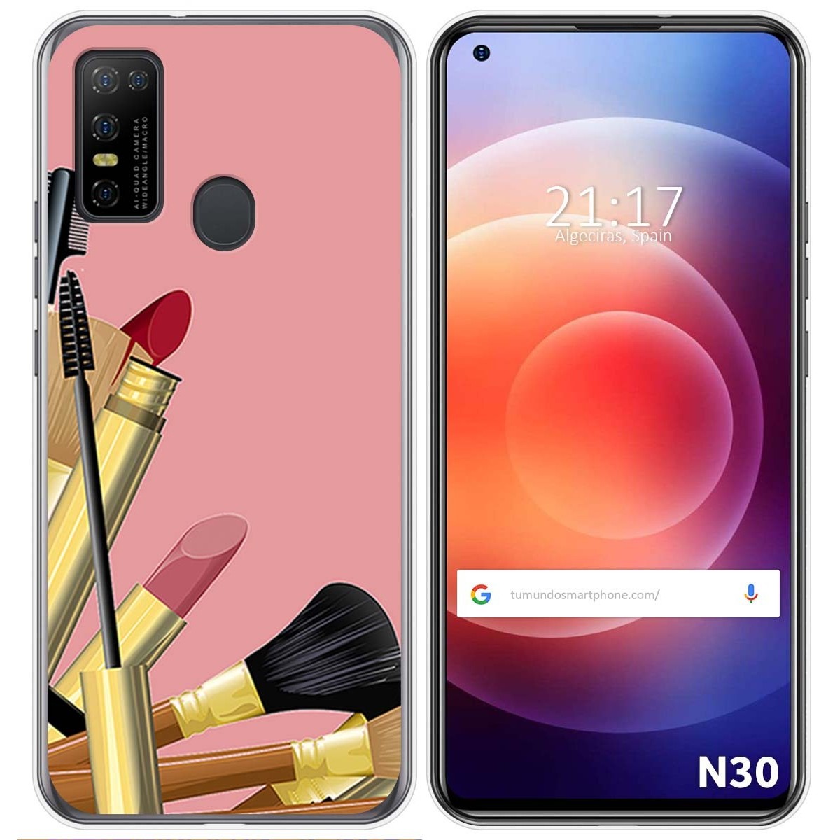 Funda Gel Tpu para Doogee N30 diseño Brochas Dibujos