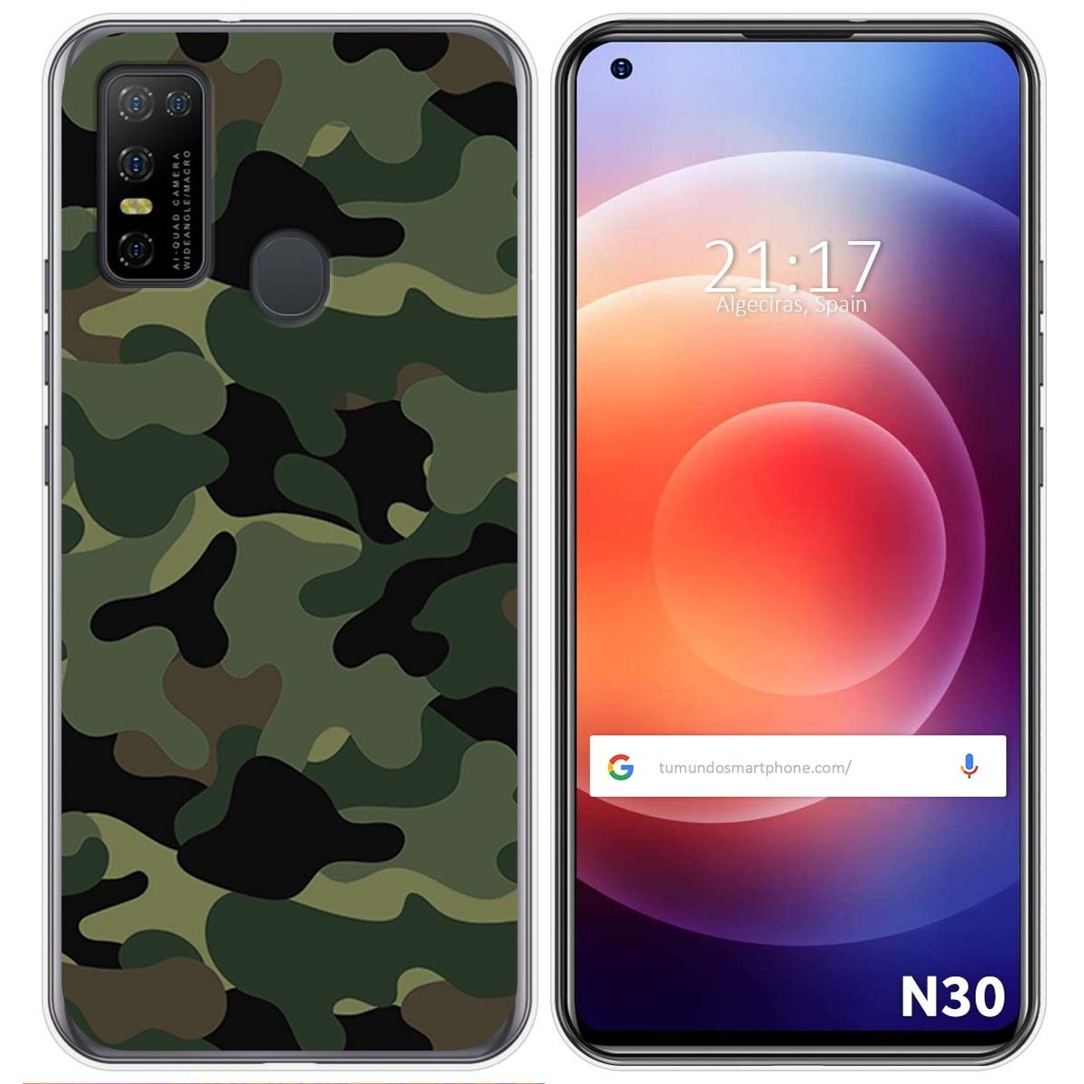 Funda Gel Tpu para Doogee N30 diseño Camuflaje Dibujos