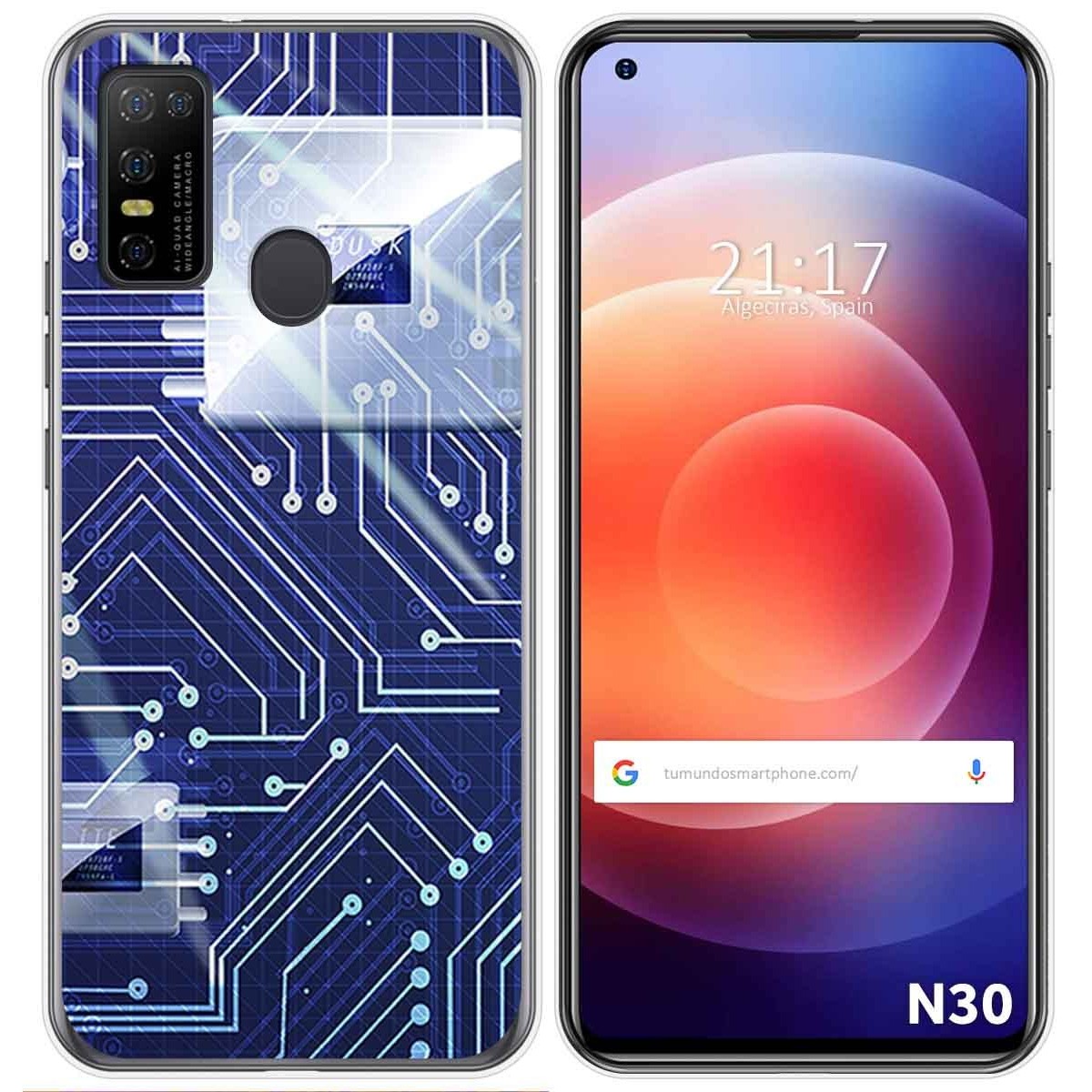 Funda Gel Tpu para Doogee N30 diseño Circuito Dibujos