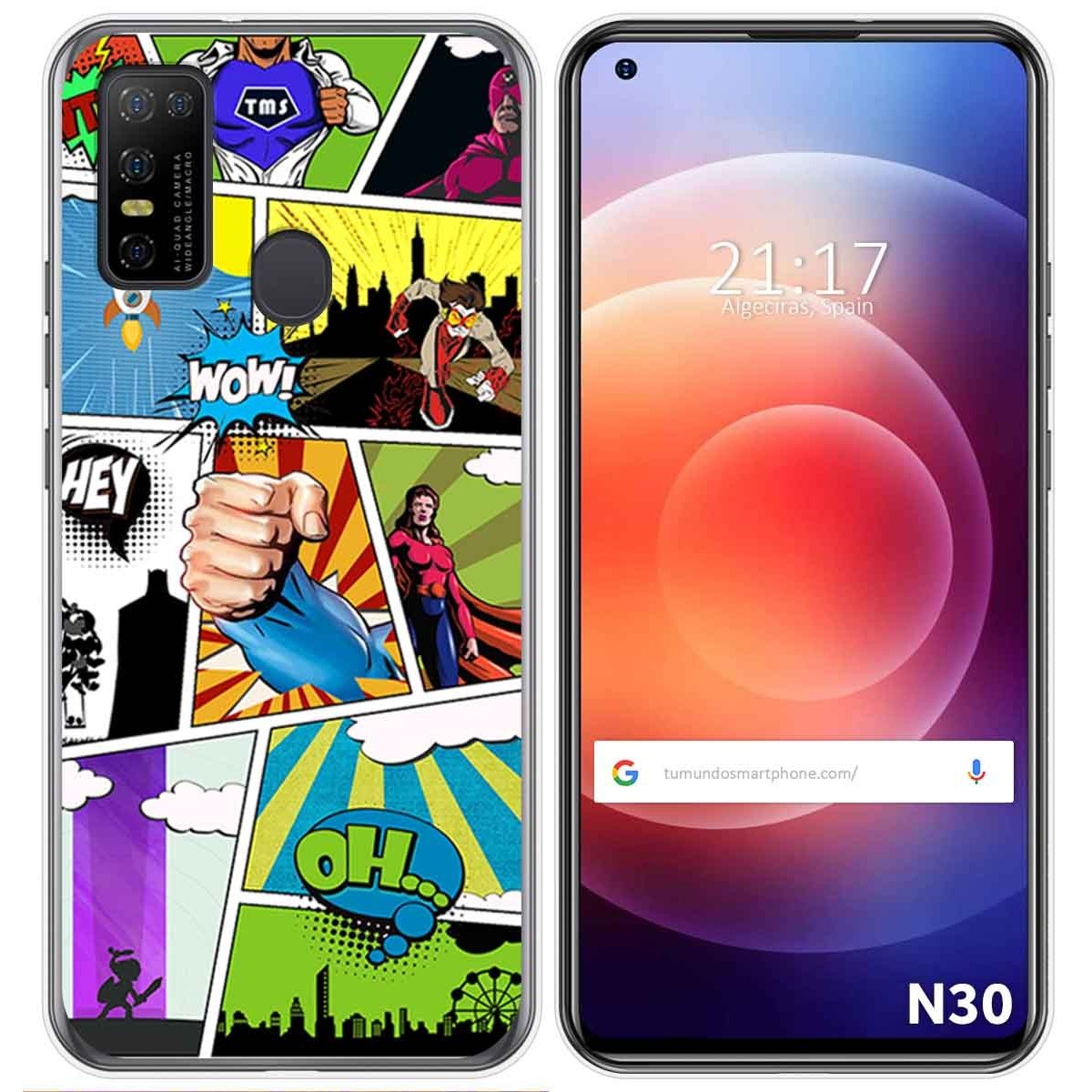 Funda Gel Tpu para Doogee N30 diseño Comic Dibujos