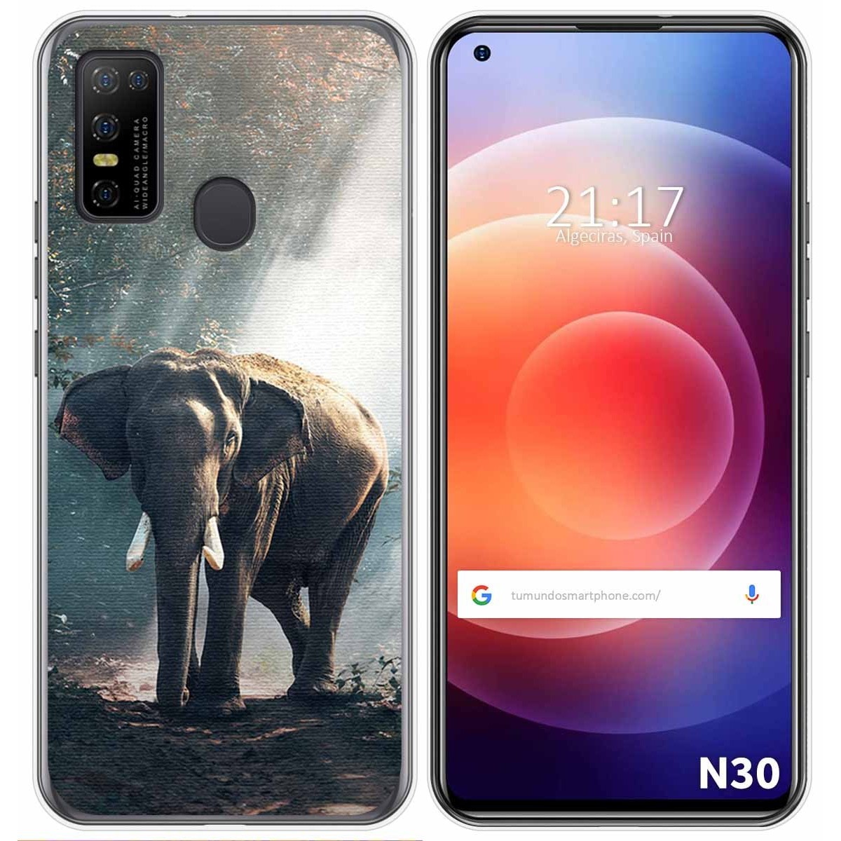 Funda Gel Tpu para Doogee N30 diseño Elefante Dibujos