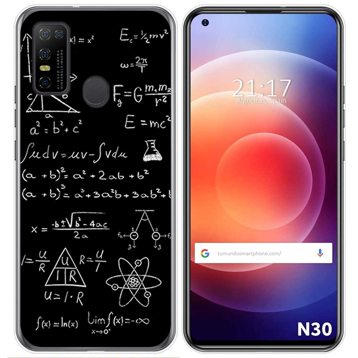 Funda Gel Tpu para Doogee N30 diseño Formulas Dibujos