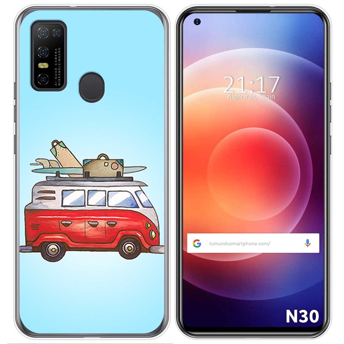 Funda Gel Tpu para Doogee N30 diseño Furgoneta Dibujos