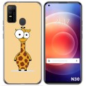 Funda Gel Tpu para Doogee N30 diseño Jirafa Dibujos
