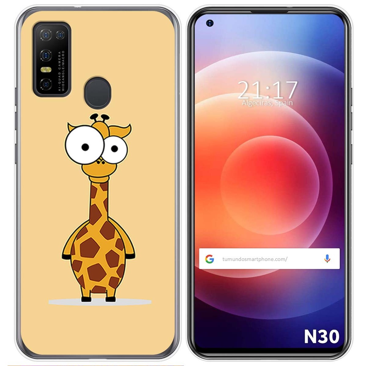 Funda Gel Tpu para Doogee N30 diseño Jirafa Dibujos