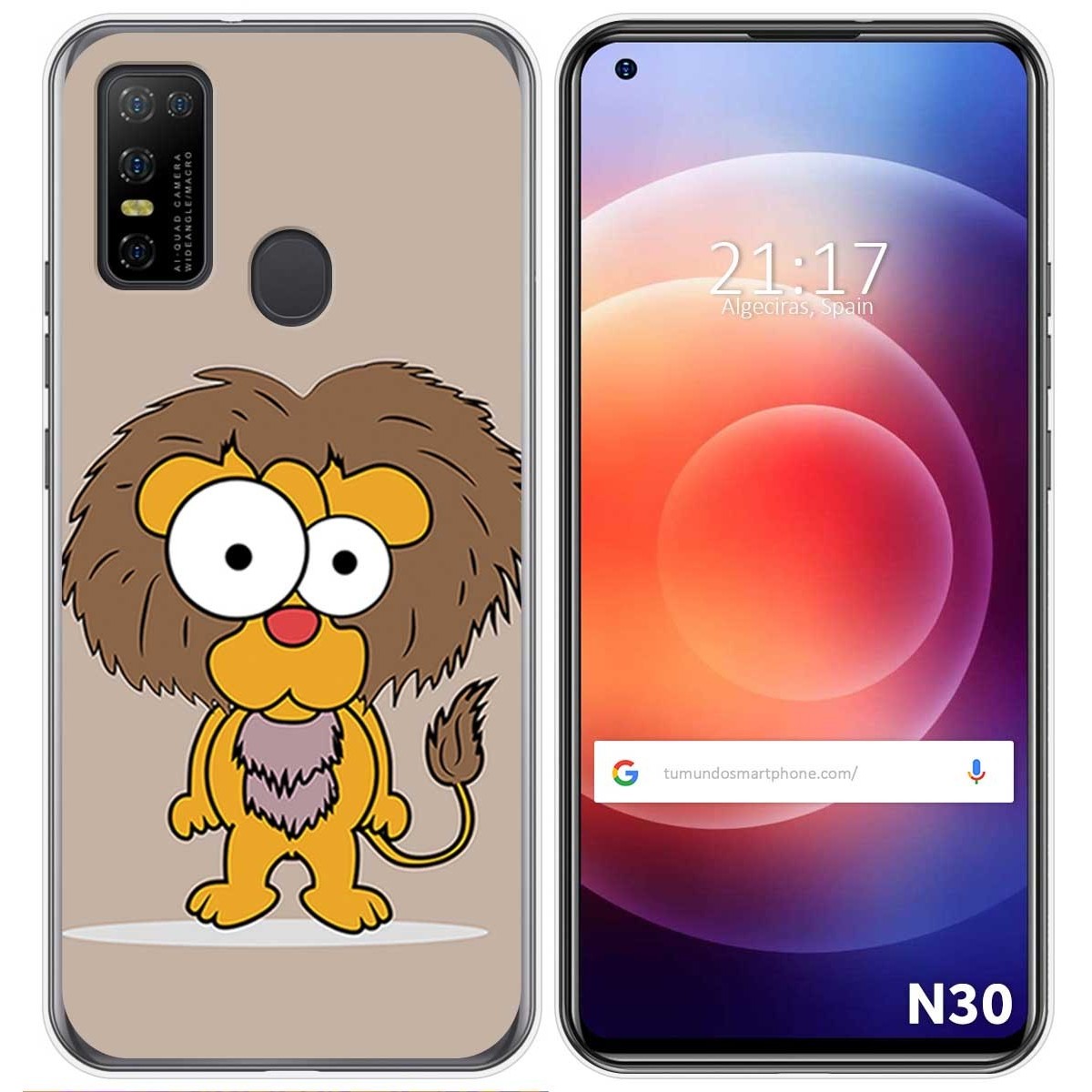 Funda Gel Tpu para Doogee N30 diseño Leon Dibujos