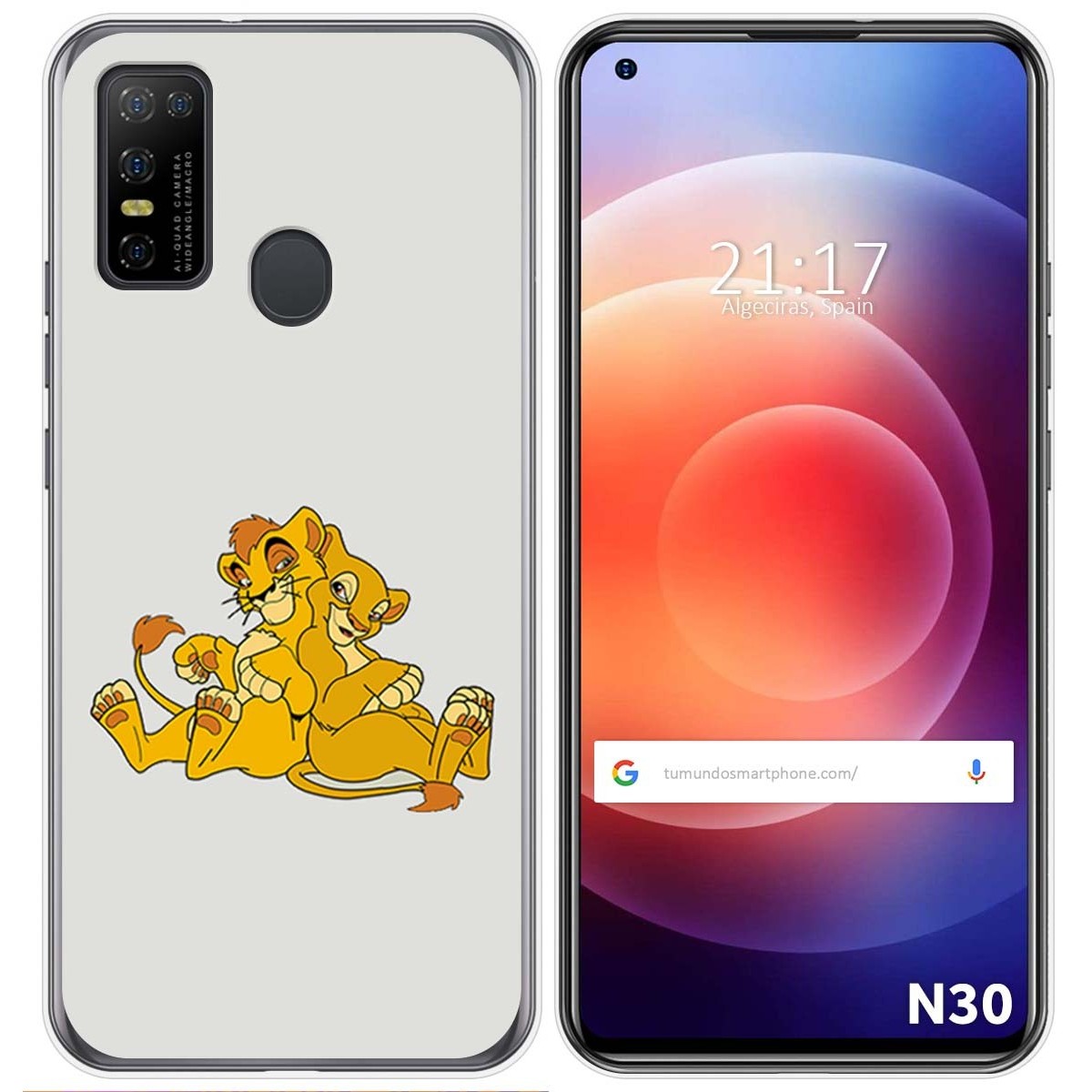 Funda Gel Tpu para Doogee N30 diseño Leones Dibujos