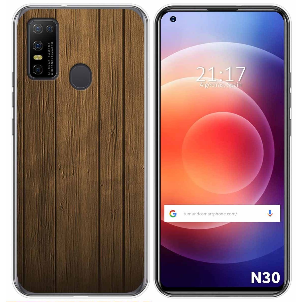 Funda Gel Tpu para Doogee N30 diseño Madera Dibujos