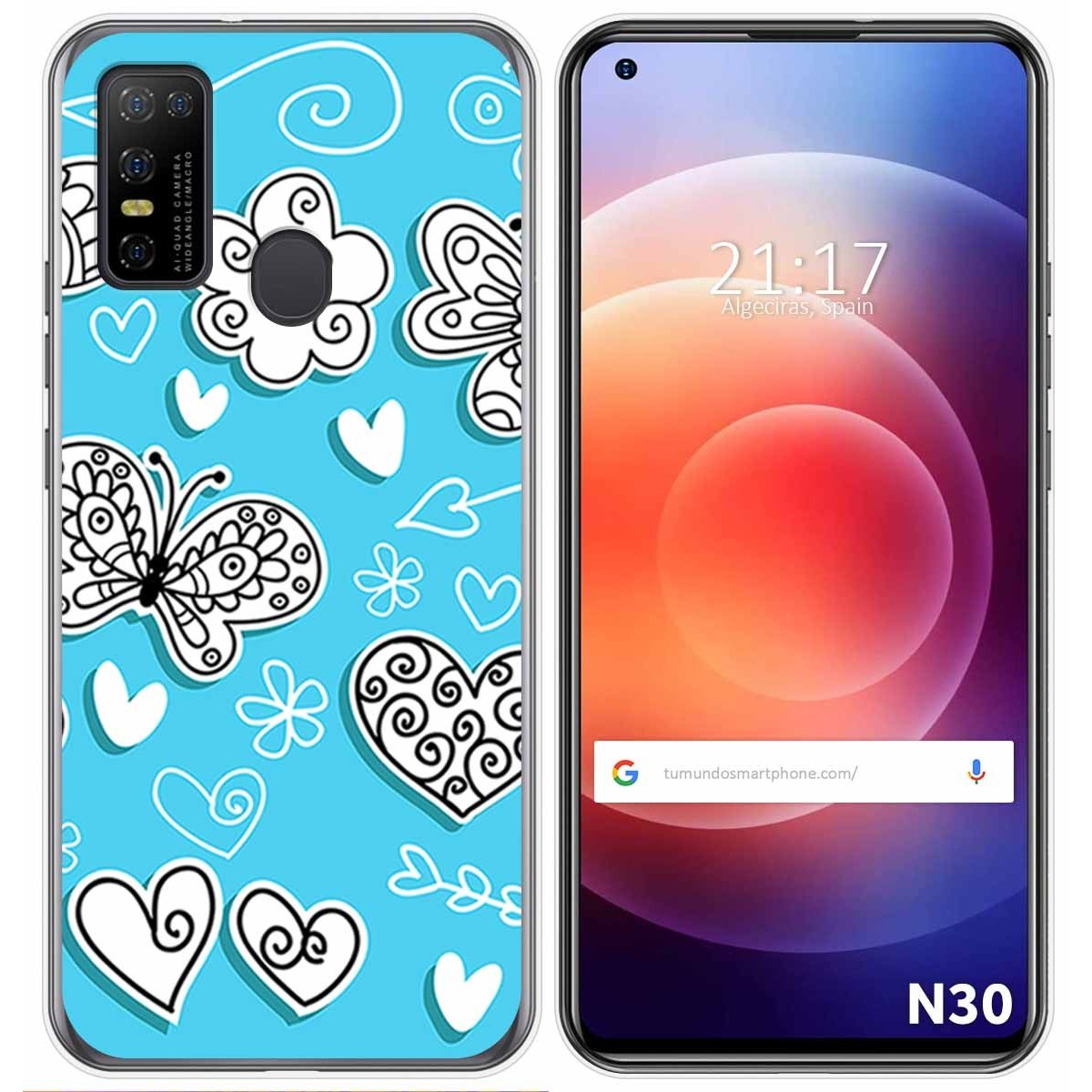 Funda Gel Tpu para Doogee N30 diseño Mariposas Dibujos