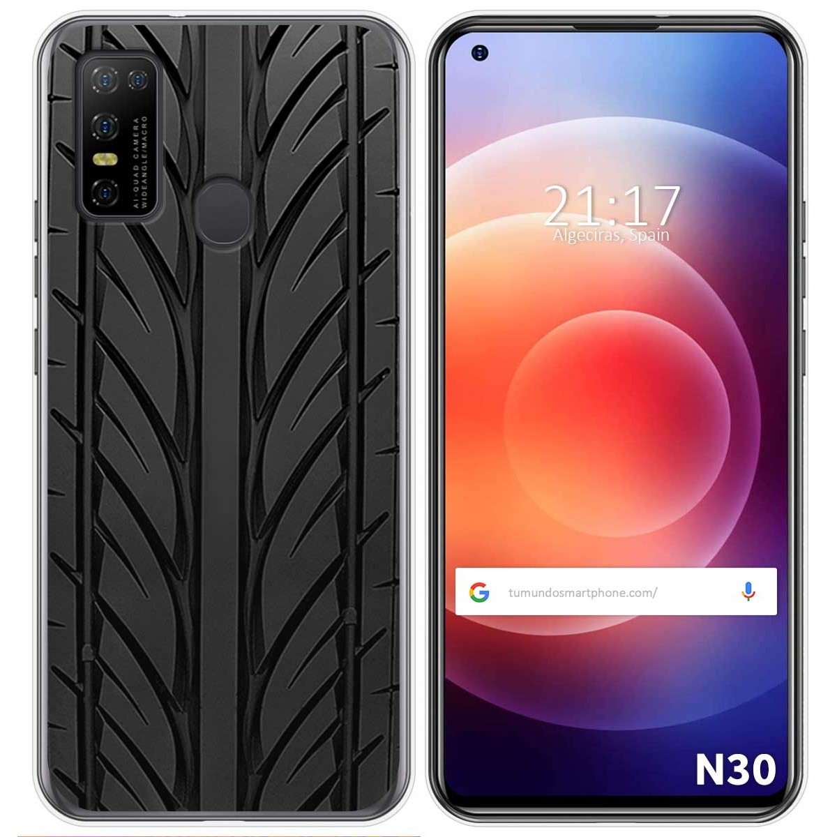Funda Gel Tpu para Doogee N30 diseño Neumatico Dibujos