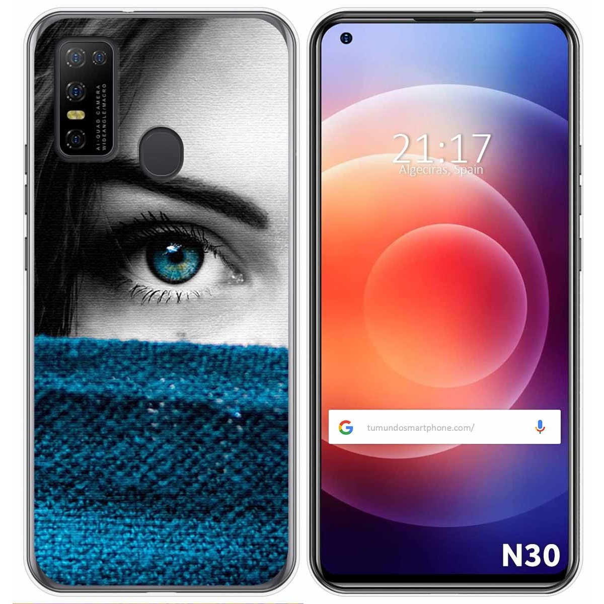 Funda Gel Tpu para Doogee N30 diseño Ojo Dibujos