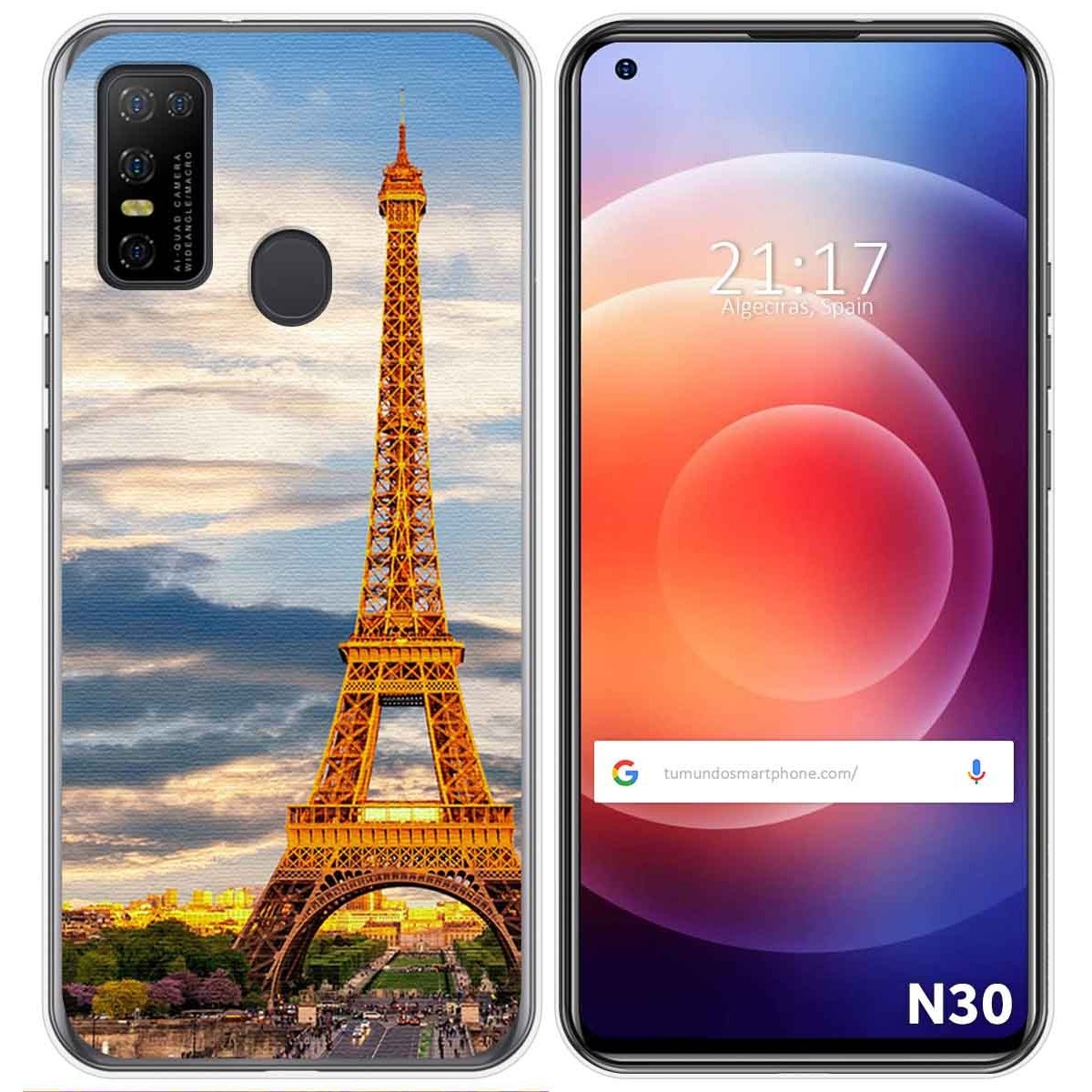 Funda Gel Tpu para Doogee N30 diseño Paris Dibujos