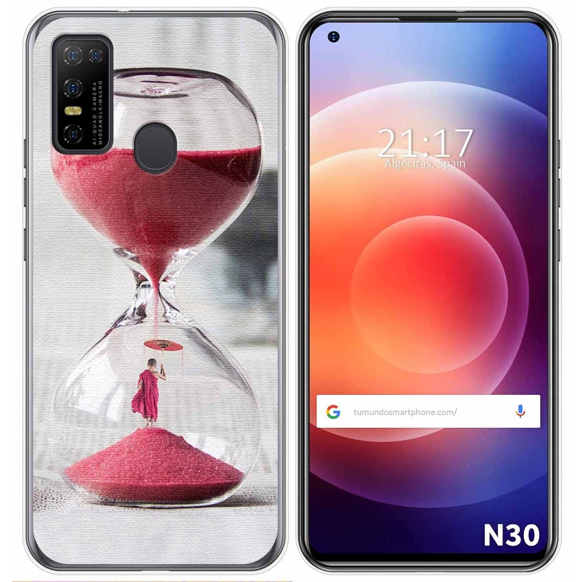 Funda Gel Tpu para Doogee N30 diseño Reloj Dibujos