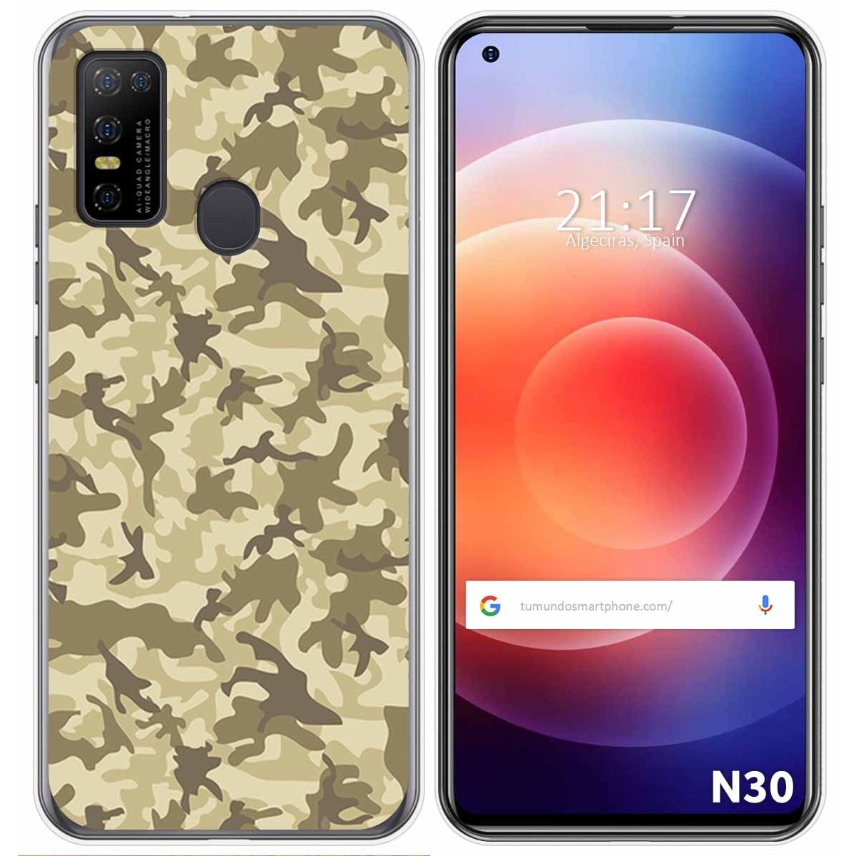 Funda Gel Tpu para Doogee N30 diseño Sand Camuflaje Dibujos