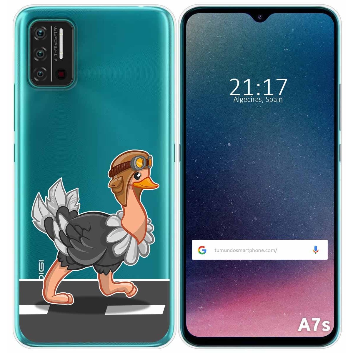 Funda Gel Transparente para Umidigi A7S diseño Avestruz Dibujos