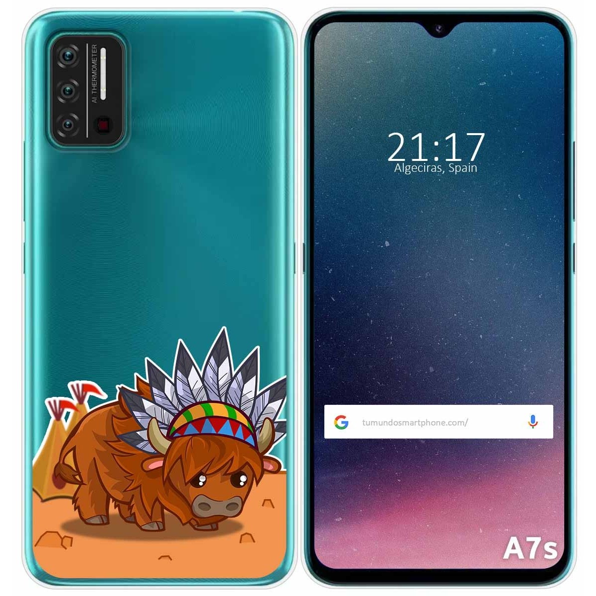 Funda Gel Transparente para Umidigi A7S diseño Bufalo Dibujos