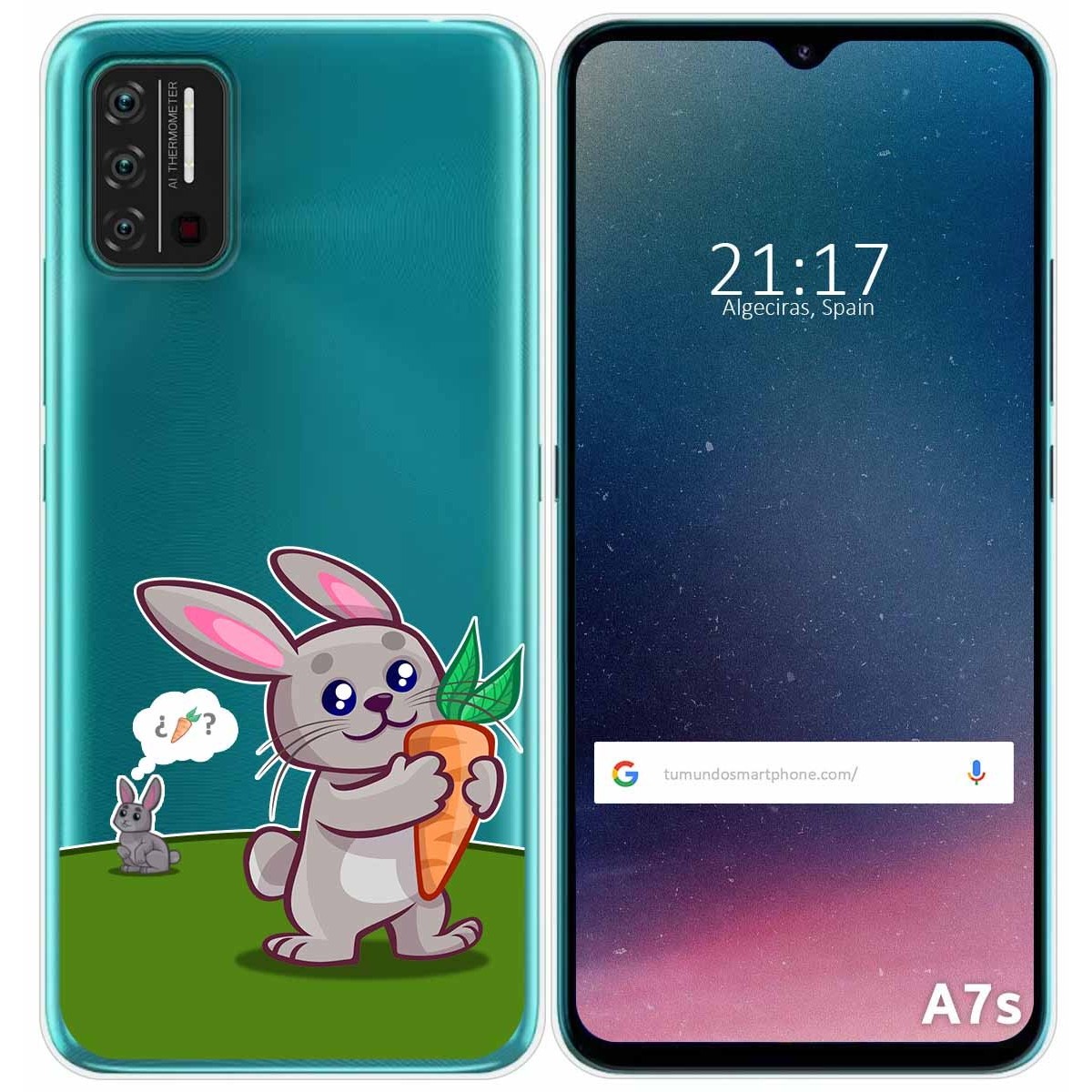 Funda Gel Transparente para Umidigi A7S diseño Conejo Dibujos