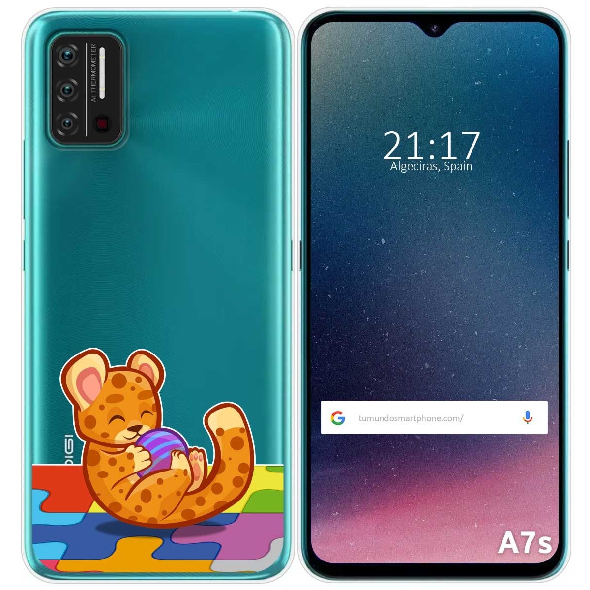 Funda Gel Transparente para Umidigi A7S diseño Leopardo Dibujos