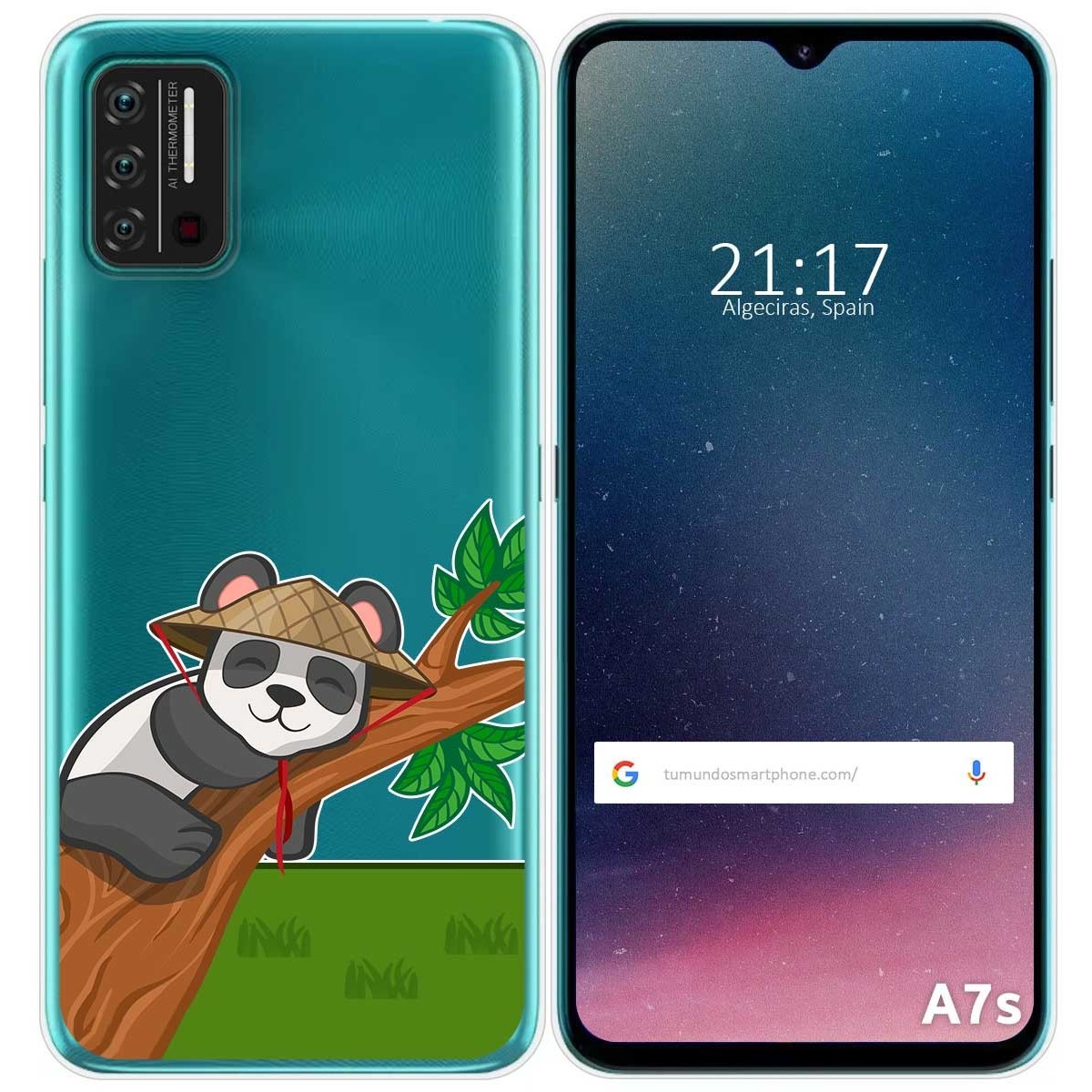 Funda Gel Transparente para Umidigi A7S diseño Panda Dibujos