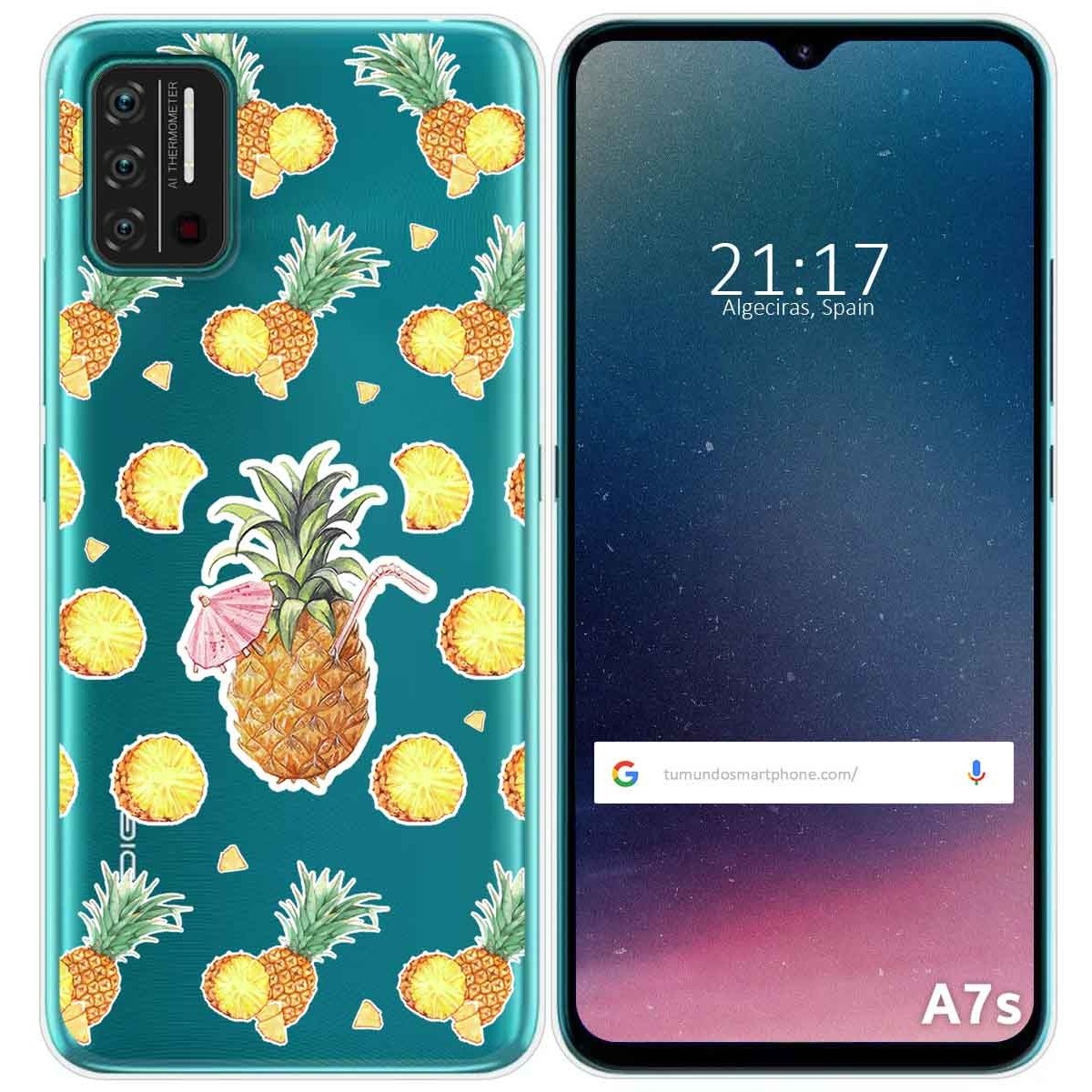 Funda Gel Transparente para Umidigi A7S diseño Piña Dibujos