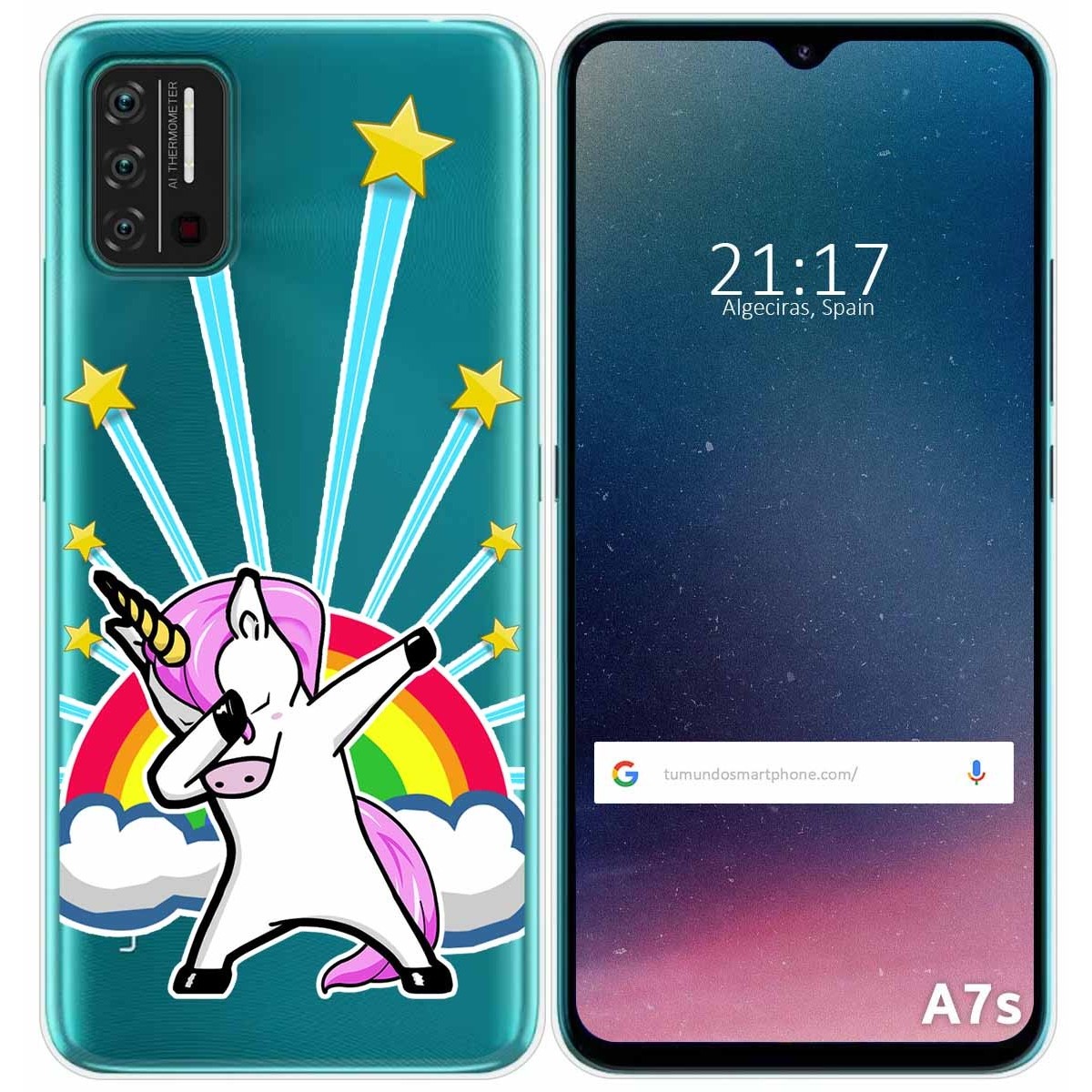 Funda Gel Transparente para Umidigi A7S diseño Unicornio Dibujos