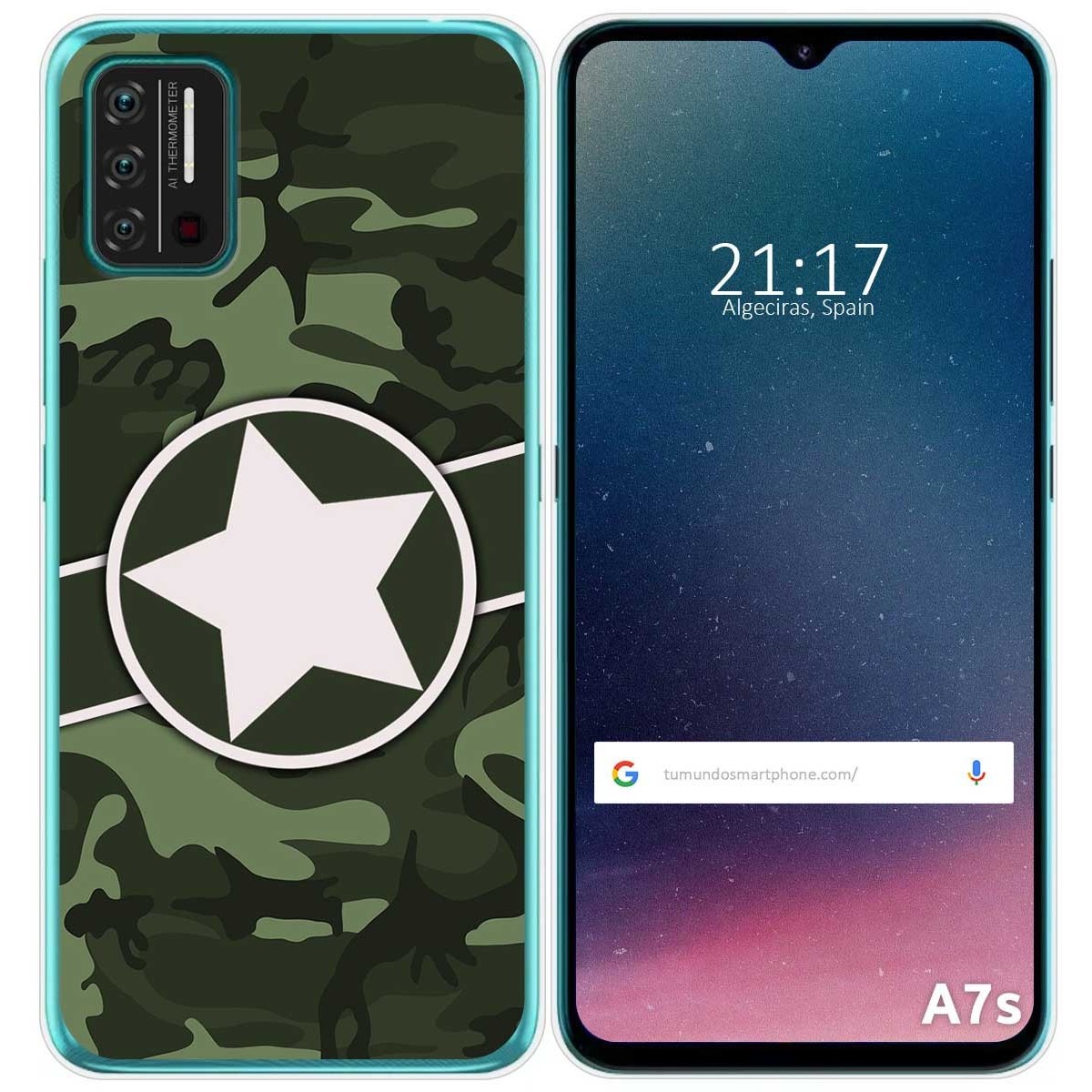 Funda Gel Tpu para Umidigi A7S diseño Camuflaje 01 Dibujos