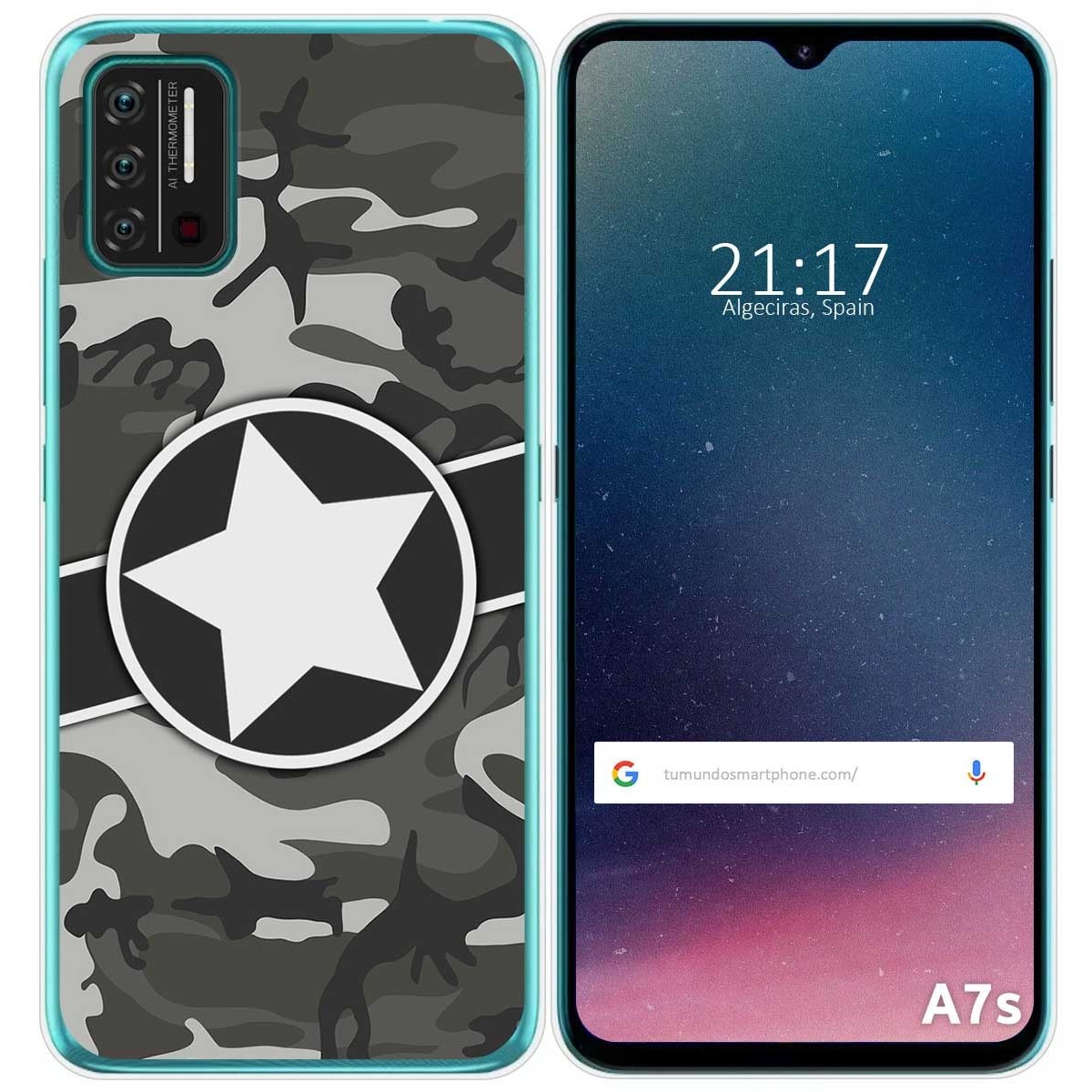 Funda Gel Tpu para Umidigi A7S diseño Camuflaje 02 Dibujos