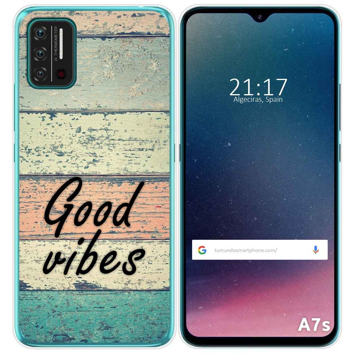 Funda Gel Tpu para Umidigi A7S diseño Madera 01 Dibujos