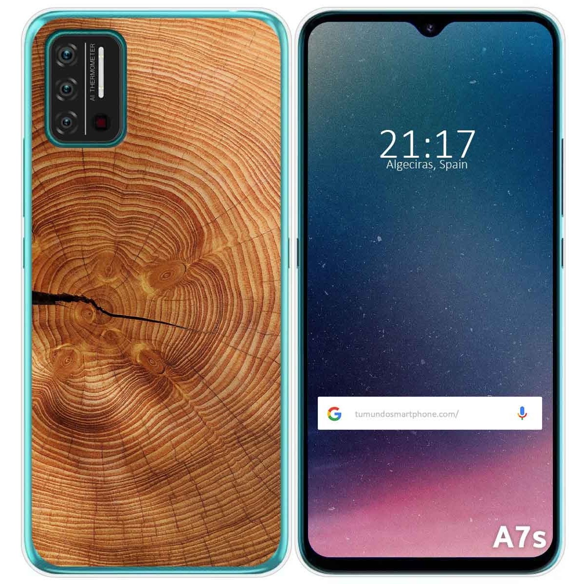 Funda Gel Tpu para Umidigi A7S diseño Madera 04 Dibujos