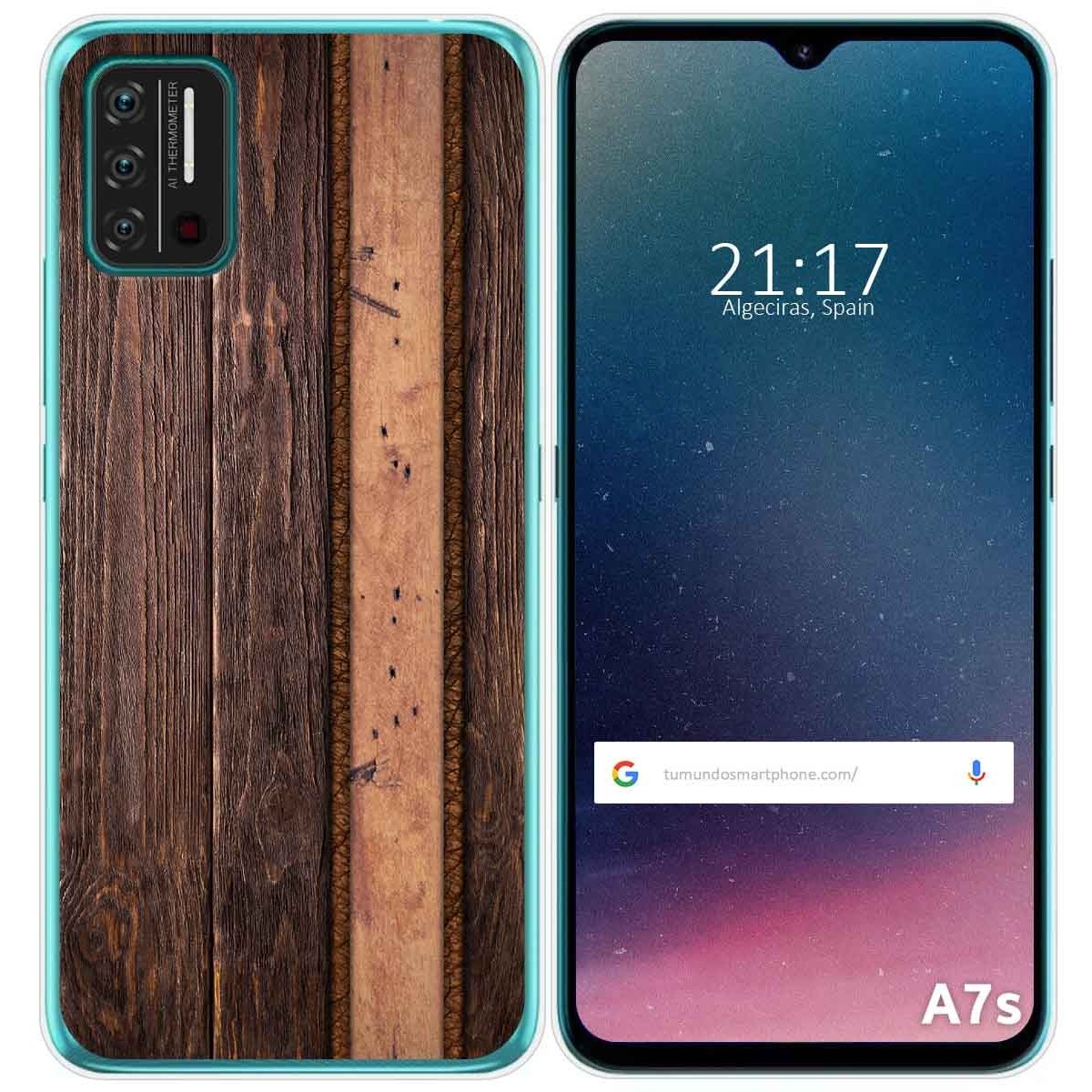 Funda Gel Tpu para Umidigi A7S diseño Madera 05 Dibujos