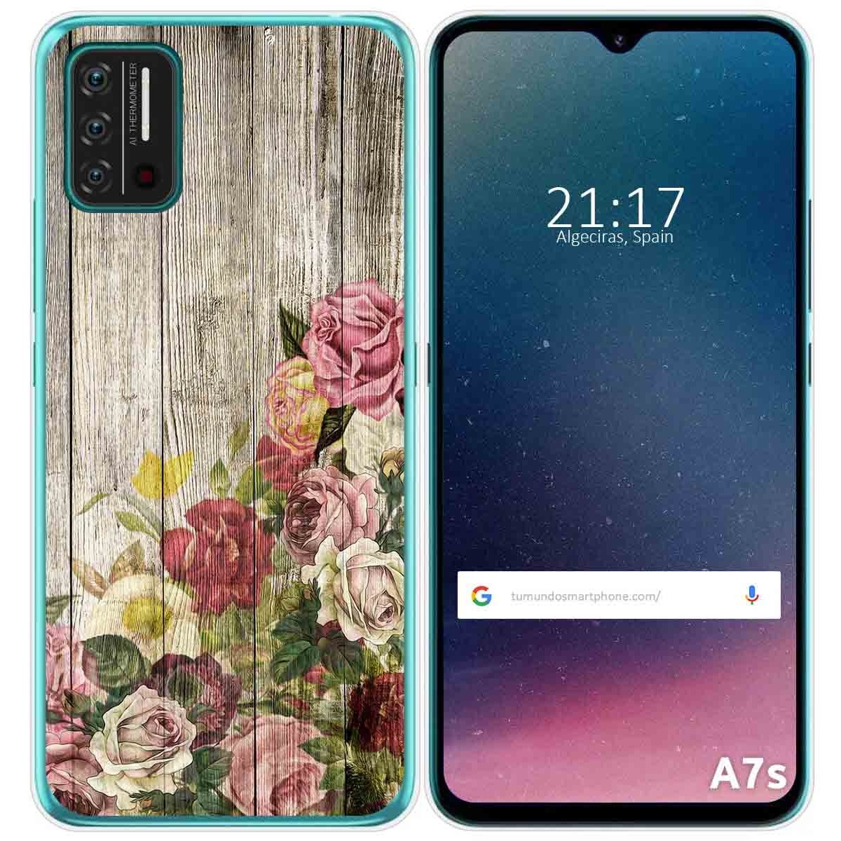 Funda Gel Tpu para Umidigi A7S diseño Madera 08 Dibujos