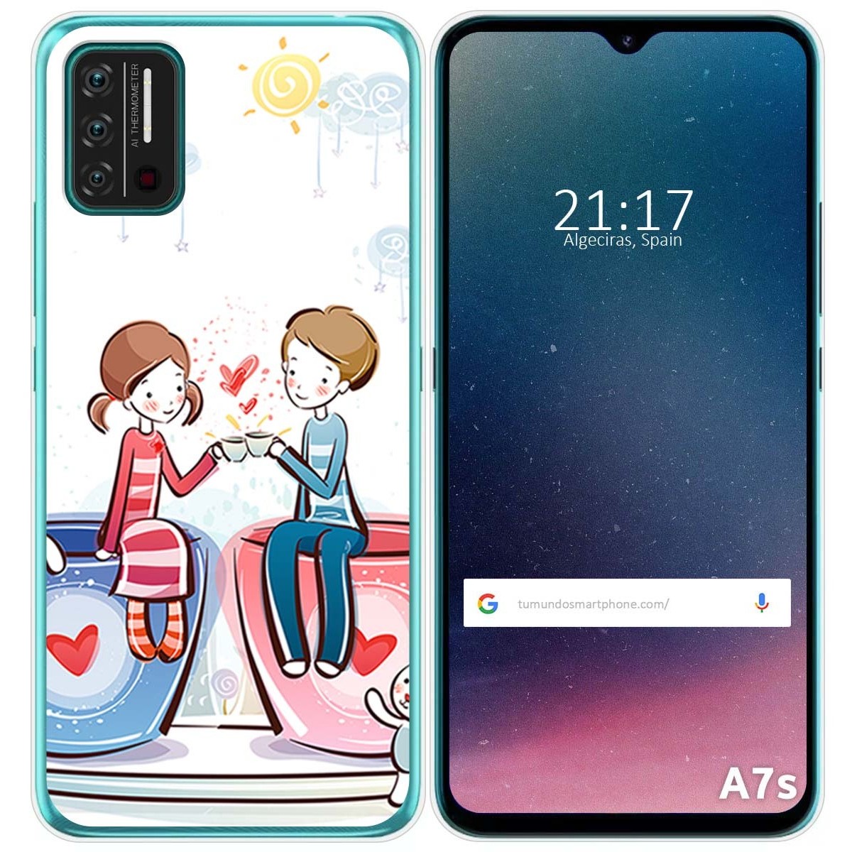 Funda Gel Tpu para Umidigi A7S diseño Café Dibujos