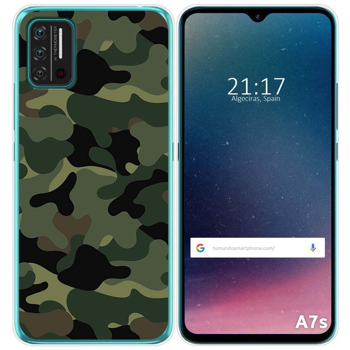 Funda Gel Tpu para Umidigi A7S diseño Camuflaje Dibujos