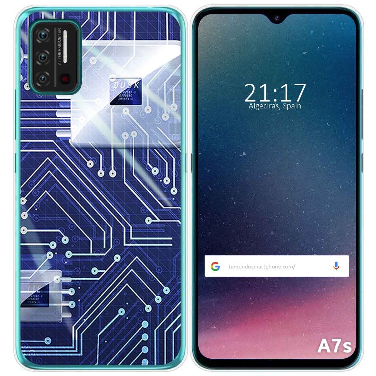 Funda Gel Tpu para Umidigi A7S diseño Circuito Dibujos