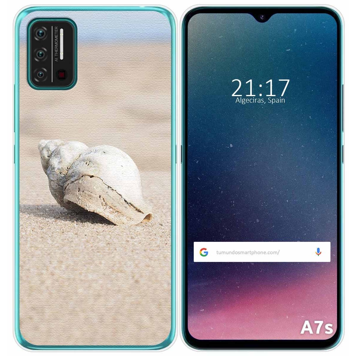 Funda Gel Tpu para Umidigi A7S diseño Concha Dibujos