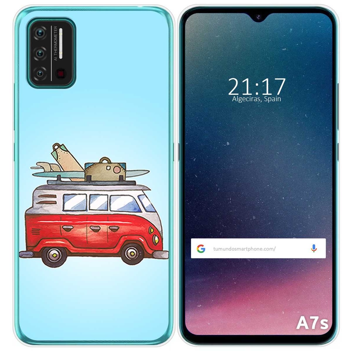 Funda Gel Tpu para Umidigi A7S diseño Furgoneta Dibujos
