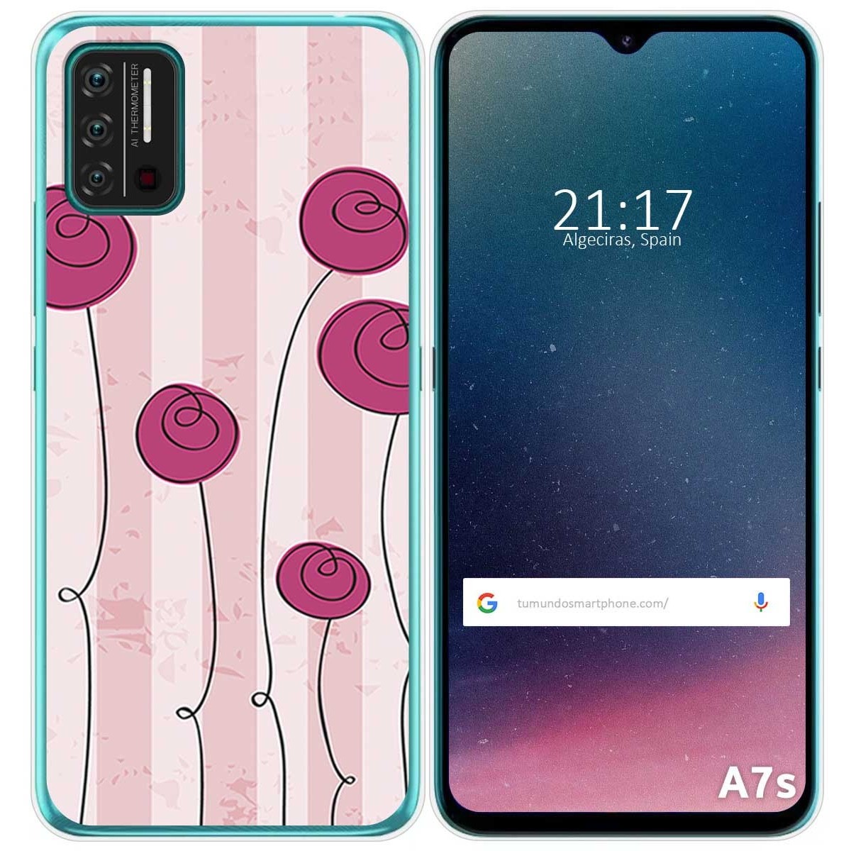 Funda Gel Tpu para Umidigi A7S diseño Flores Vintage Dibujos