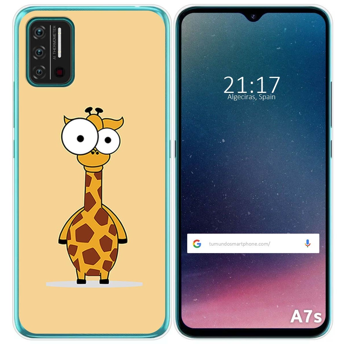 Funda Gel Tpu para Umidigi A7S diseño Jirafa Dibujos