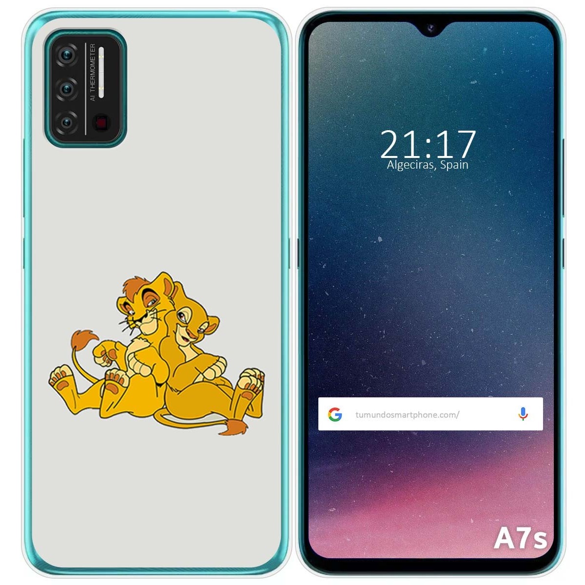 Funda Gel Tpu para Umidigi A7S diseño Leones Dibujos