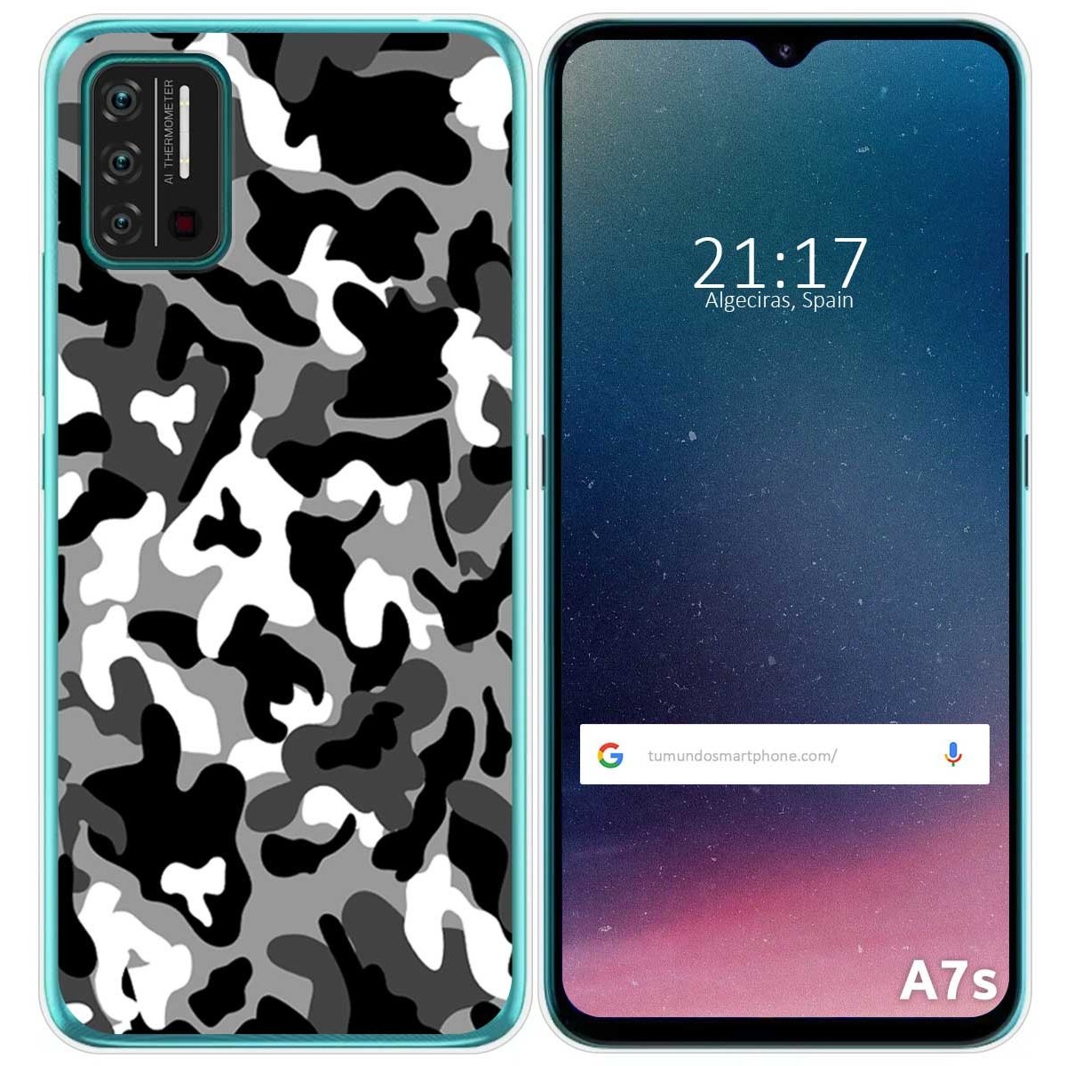 Funda Gel Tpu para Umidigi A7S diseño Snow Camuflaje Dibujos
