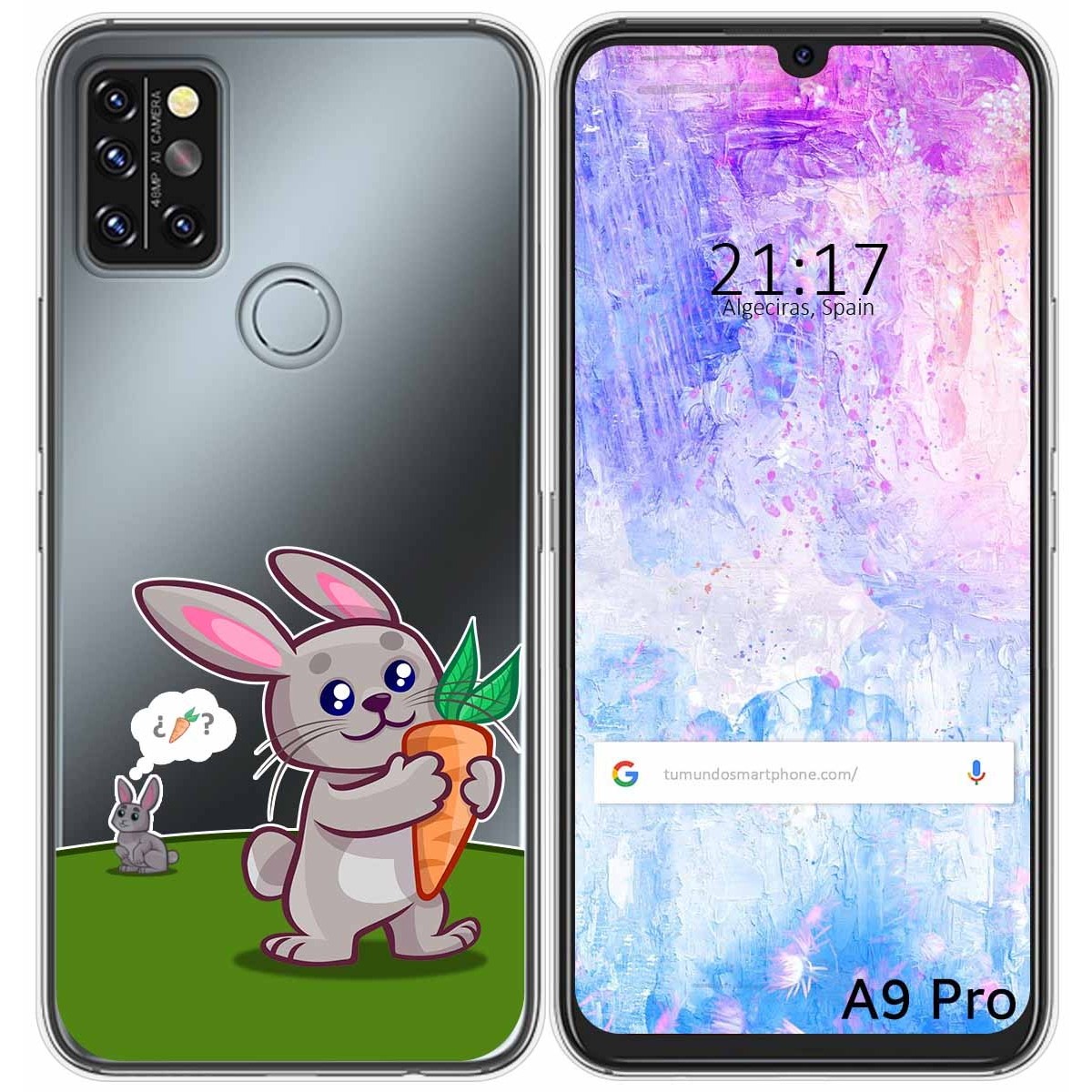 Funda Gel Transparente para Umidigi A9 Pro diseño Conejo Dibujos