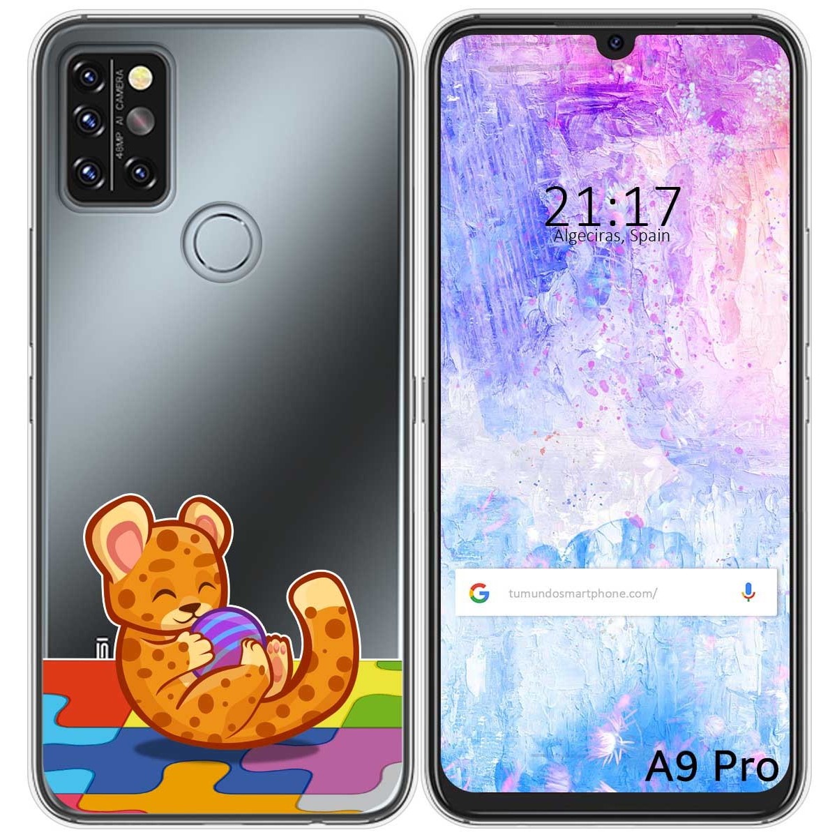 Funda Gel Transparente para Umidigi A9 Pro diseño Leopardo Dibujos