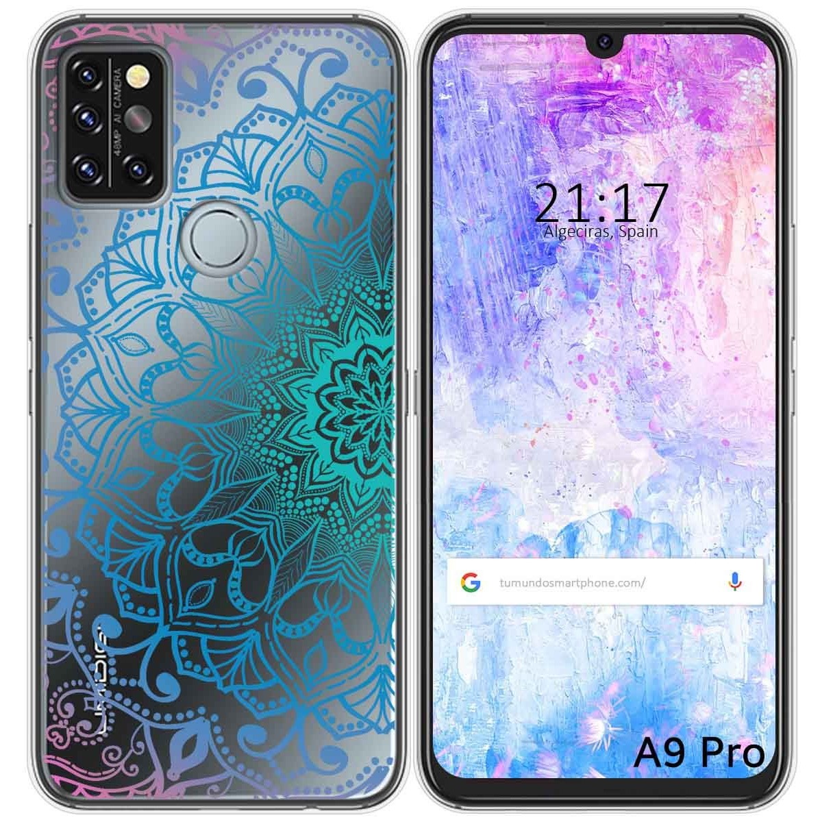 Funda Gel Transparente para Umidigi A9 Pro diseño Mandala Dibujos