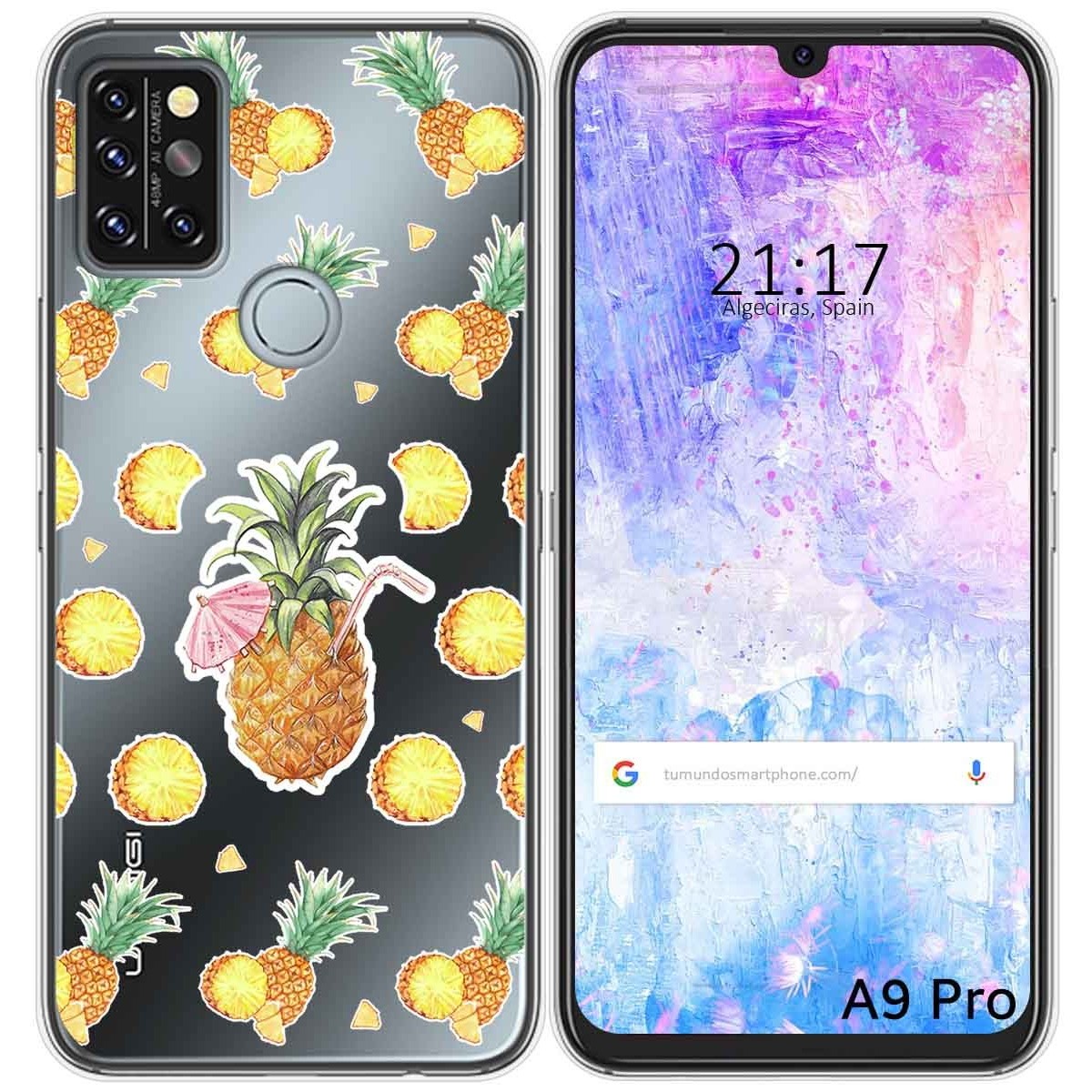 Funda Gel Transparente para Umidigi A9 Pro diseño Piña Dibujos