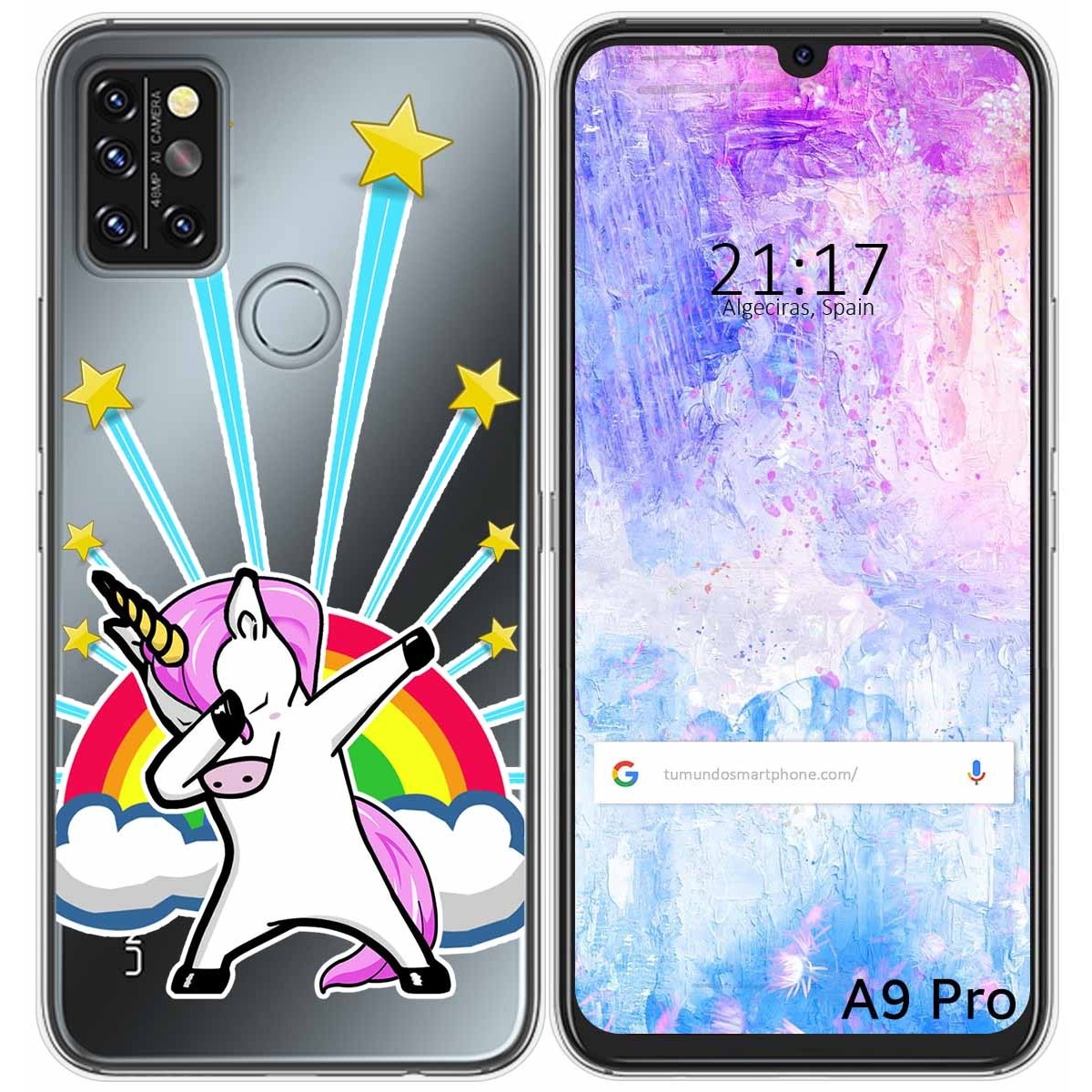 Funda Gel Transparente para Umidigi A9 Pro diseño Unicornio Dibujos