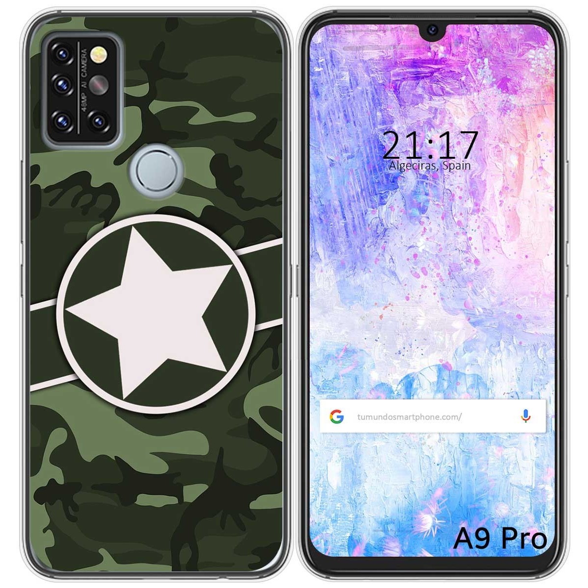 Funda Gel Tpu para Umidigi A9 Pro diseño Camuflaje 01 Dibujos