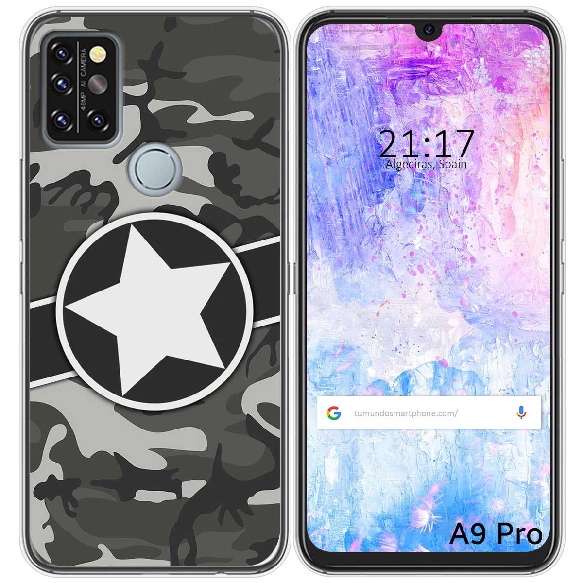 Funda Gel Tpu para Umidigi A9 Pro diseño Camuflaje 02 Dibujos